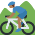 🚵🏾‍♂️ man mountain biking: medium-dark skin tone display on Twitter